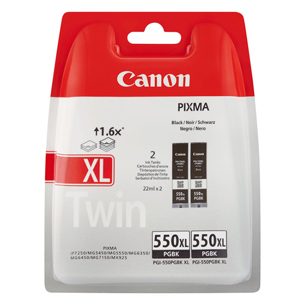 Canon PGI-550PGBK XL duopack (d'origine) 6431B005 6431B010 018576 - 1