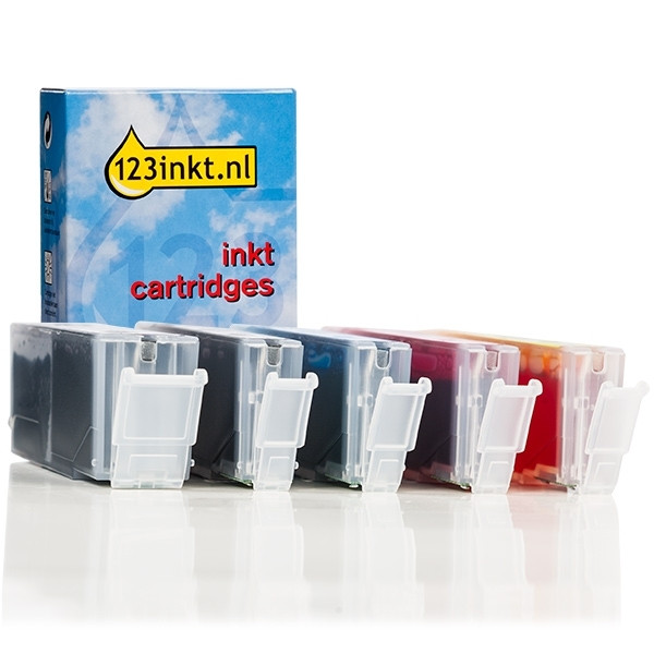 Canon PGI-550PGBK / CLI-551 offre : 2x noir + 3x couleur (marque 123encre) 6496B001C 6508B001C 6509B001C 6510B001C 6511B001C 127143 - 1