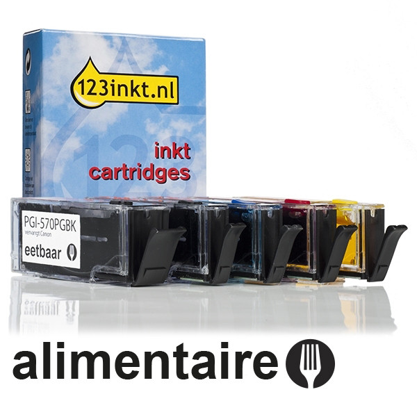 Canon PGI-570PGBK / CLI-571 offre spéciale: 2 noir + 3 couleurs (alimentaire)  199023 - 1