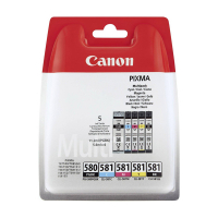 Canon PGI-580BK / CLI-581 BK/C/M/Y-multipack (d'origine) 2078C005 2078C006 2078C007 2078C008 018582