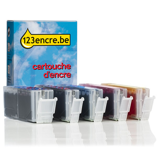 Canon PGI-580PGBK XL/CLI-581 XL : 2 noires + 3 couleurs (marque 123encre) 2024C006C 127153 - 1