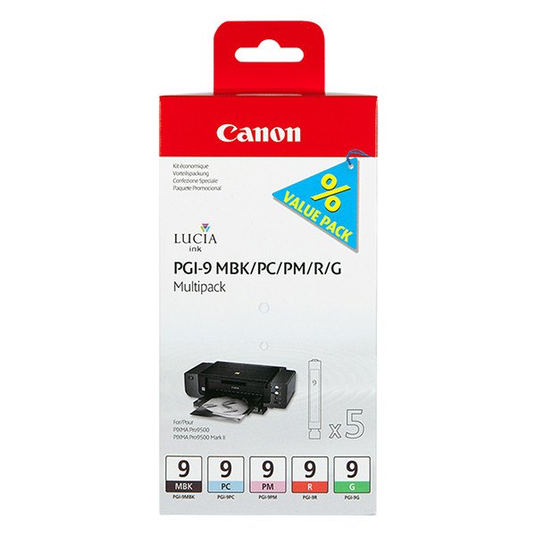 Canon PGI-9 multipack MBK/PC/PM/R/G (d'origine) 1033B013 018568 - 1
