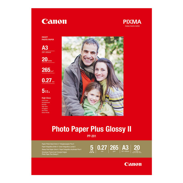Canon PP-201 Plus Glossy II papier photo 265 g/m² A3 (20 feuilles) 2311B020 150366 - 1