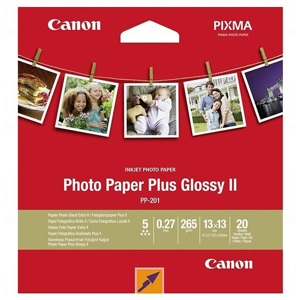 Canon PP-201 Plus II papier photo brillant 265 g/m² 13 x 13 cm (20 feuilles) 2311B060 150392 - 1