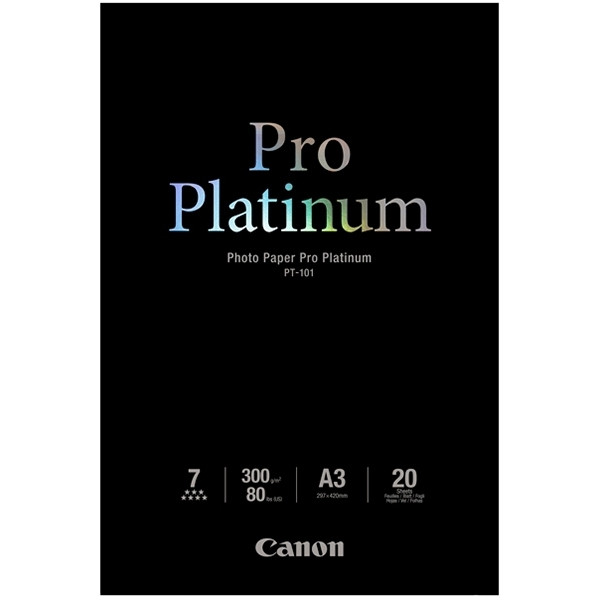 Canon PT-101 Pro Platinum papier photo 300 g/m² A3 (20 feuilles) 2768B017 150368 - 1