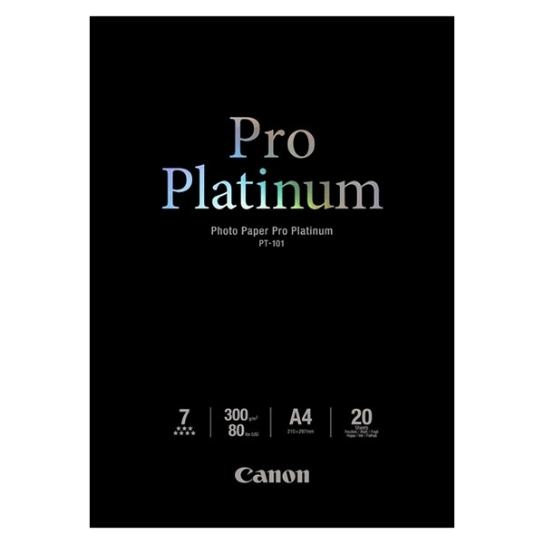 Canon PT-101 Pro Platinum papier photo 300 g/m² A4 (20 feuilles) 2768B016 064592 - 1