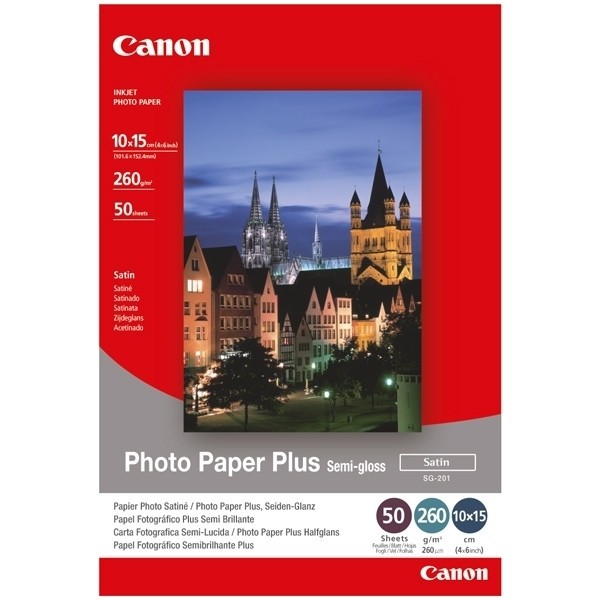 Canon SG-201 Plus papier photo semi-brillant 260 g/m² 10 x 15 cm (50 feuilles) 1686B015 154006 - 1
