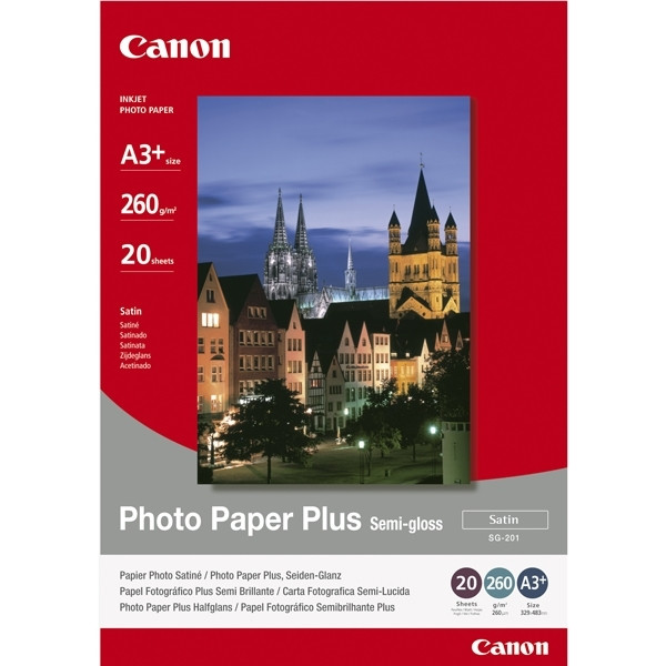 Canon SG-201 Plus papier photo semi-brillant 260 g/m² A3+ (20 feuilles) 1686B032 150342 - 1