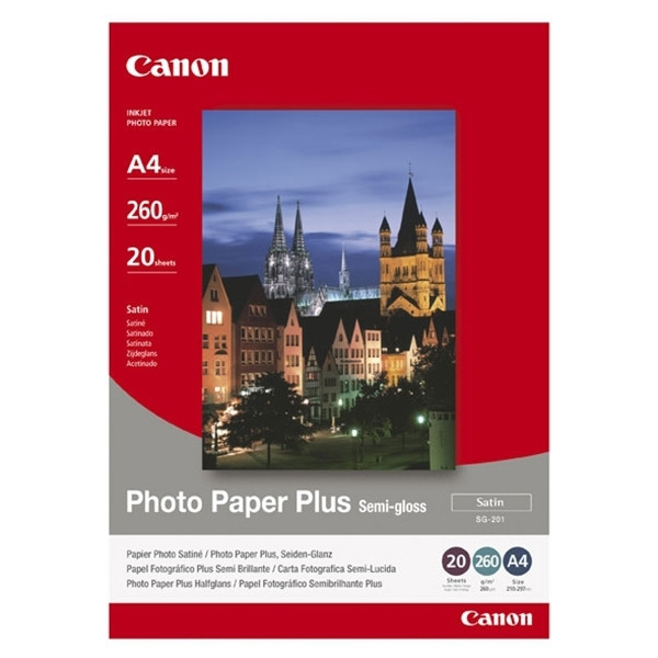 Canon SG-201 Plus papier photo semi-brillant 260 g/m² A4 (20 feuilles) 1686B021 064590 - 1