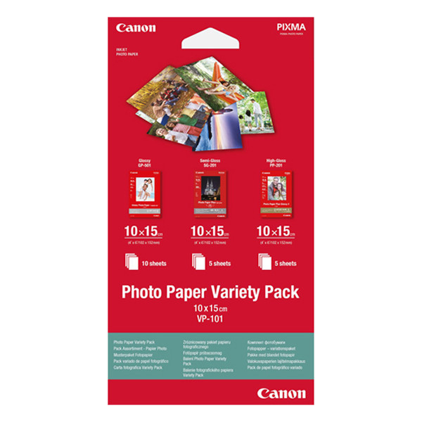 Canon VP-101 papier photo pack variété 10 x 15 cm (20 feuilles) 0775B078 150394 - 1