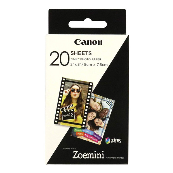 Papier HP Sprocket Papier photo instantané Papier et étiquettes Canon ZINK  papier photo autocollant 5 x 7,5 cm (20 feuilles)