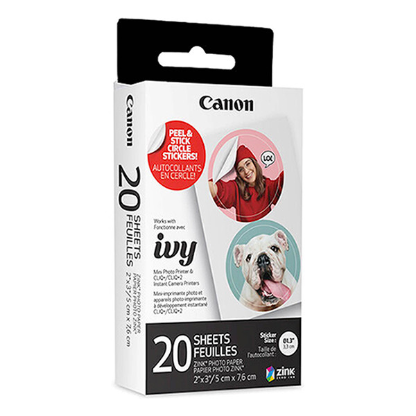 Canon ZINK papier photo autocollant cercle 33mm (20 feuilles) 4967C003AA 154040 - 1