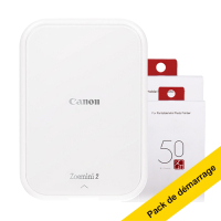 Canon Zoemini 2 imprimante photo mobile pack de démarrage - blanc perle 819357