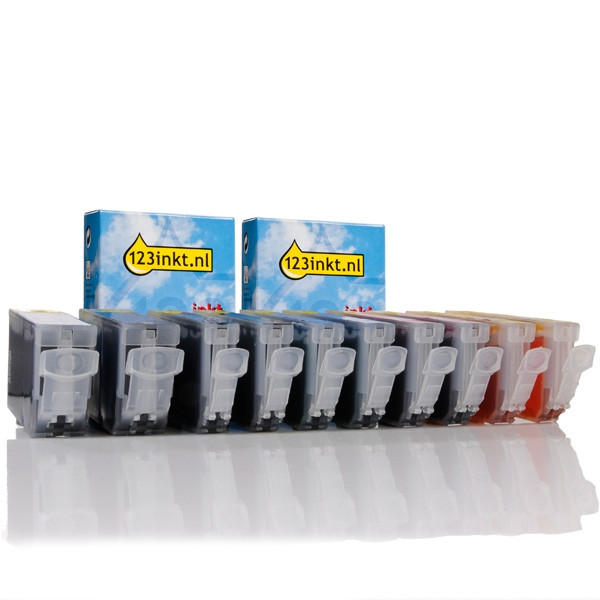 Canon offre : 2 x PGI-5BK + 2 x CLI-8BK/C/M/Y sans puce (2 noires + 3 couleurs) (marque 123encre) 0620B001C 0621B001C 0622B001C 0623B001C 0628B001C 120800 - 1