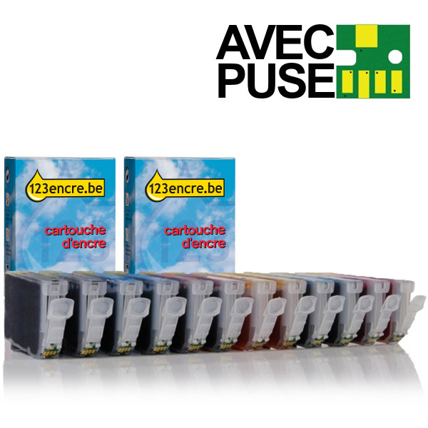 Canon offre : 2 x série CLI-8 avec puce (noir + 5 couleurs) (marque 123encre) 120821 Canon offre : 2 x série CLI-8 avec puce (noir + 5 couleurs) (marque 123encre) 120821 - 1