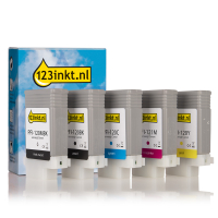 Canon offre : PFI-120 / PFI-121 MBK, BK, C, M, Y 2 noir + 3 couleurs (marque 123encre) 130756