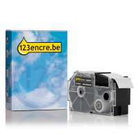 Casio XR-24ABK ruban 24 mm (marque 123encre) - blanc sur noir 056394