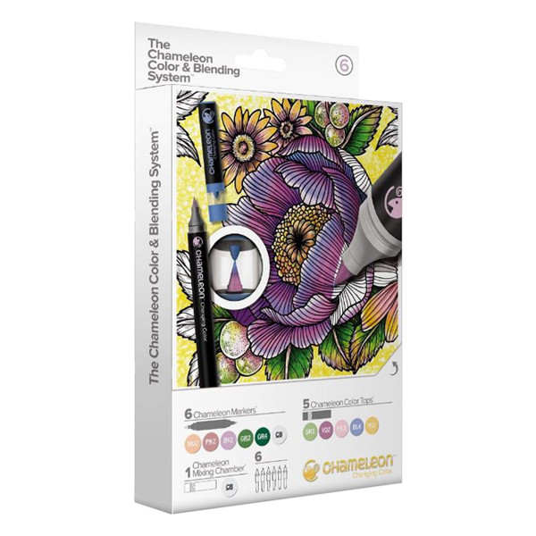 Chameleon Color & Blending System ensemble n° 6 de marqueurs peinture (6 marqueurs avec 5 color tops) 793077 CS6606 400904 - 1
