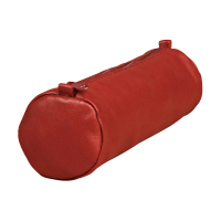 Clairefontaine Age grande trousse ronde en cuir - rouge 77029C 250461