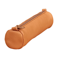 Clairefontaine Age petite trousse ronde en cuir - marron clair 77018C 250460