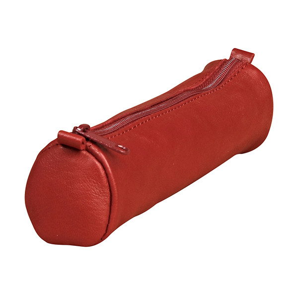 Clairefontaine Age petite trousse ronde en cuir - rouge Clairefontaine