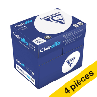 Clairefontaine Clairalfa papier 4 boîtes de 2500 feuilles A4 - 80 g/m²