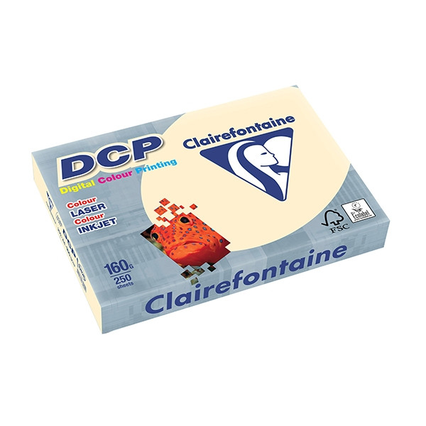 Clairefontaine DCP papier couleur 160 g/m² A4 (250 feuilles) - ivoire 6826C 250301 - 1