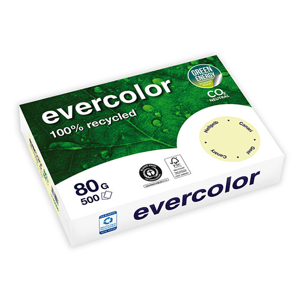 Clairefontaine Evercolor papier couleur recyclé 80 g/m² A4 (500 feuilles) - canari 250384 - 1