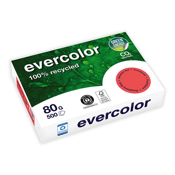 Clairefontaine Evercolor papier couleur recyclé 80 g/m² A4 (500 feuilles) - framboise 250393 - 1