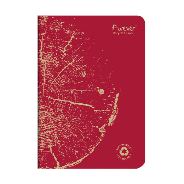 Clairefontaine Forever Premium carnet de notes A5 ligné 48 feuilles - rouge 684863C 250451 - 1