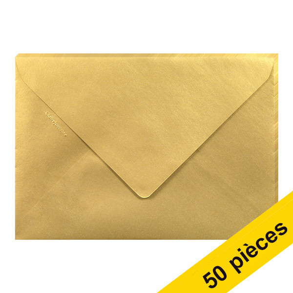 Offre : 10x Clairefontaine enveloppes de couleur C5 120 g/m² (5 pièces) - or 424771 - 1
