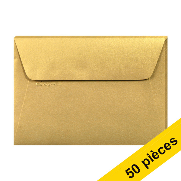 Offre : 10x Clairefontaine enveloppes de couleur C6 120 g/m² (5 pièces) - or 424783 - 1