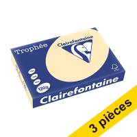 Offre : 3xClairefontaine papier couleur 120 g/m² A4 (250 feuilles) - chamois