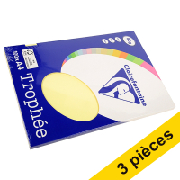 Clairefontaine Offre : 3x Clairefontaine papier couleur 80 g/m² A4 (100 feuilles) - jaune  340038