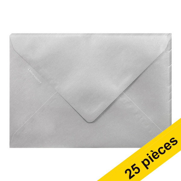 Offre : 5x Clairefontaine enveloppes de couleur C5 120 g/m² (5 pièces) - argent 424770 - 1