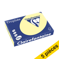 Offre : 5x Clairefontaine papier couleur 120 g/m² A4 (250 feuilles) - canari