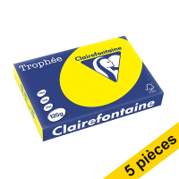 Offre : 5x Clairefontaine papier couleur 120 g/m² A4 (250 feuilles) - jaune soleil