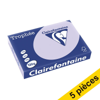 Offre : 5x Clairefontaine papier couleur 120 g/m² A4 (250 feuilles) - lilas