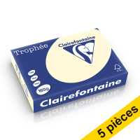 Offre : 5x Clairefontaine papier couleur 160 g/m² A4 (250 feuilles) - crème