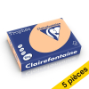 Offre : 5x Clairefontaine papier couleur 80 g/m² A4 (500 feuilles) - abricot 250474 - 1