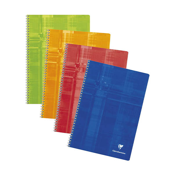 Clairefontaine cahier à spirale A4 quadrillé (5 mm) 90 g/m² 50 feuilles (10 pièces) - assorti 404560 - 1