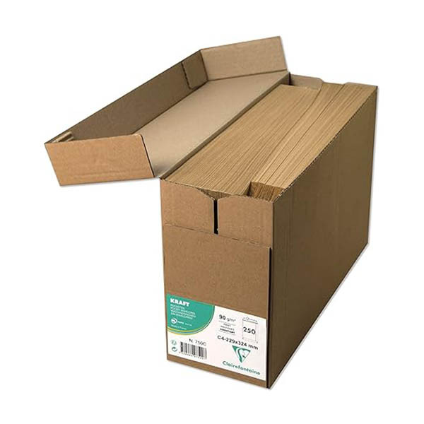 Clairefontaine enveloppe kraft 229 x 324 mm - C4 autocollante (250 pièces) 404639 - 2