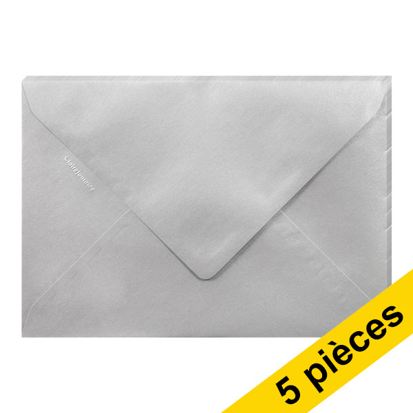 Clairefontaine enveloppes de couleur C5 120 g/m² (5 pièces) - argent 55582C 250349 - 1