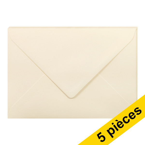 Clairefontaine enveloppes de couleur C5 120 g/m² (5 pièces) - ivoire 26442C 250340 - 1