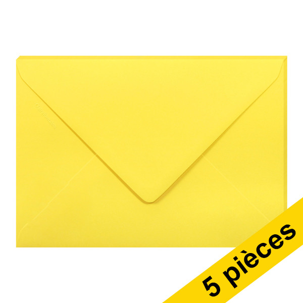 Clairefontaine enveloppes de couleur C5 120 g/m² (5 pièces) - jaune intense 26562C 250343 - 1