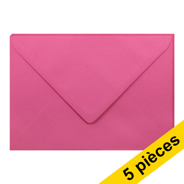 Clairefontaine enveloppes de couleur C5 120 g/m² (5 pièces) - rose intense 26572C 250345 - 1