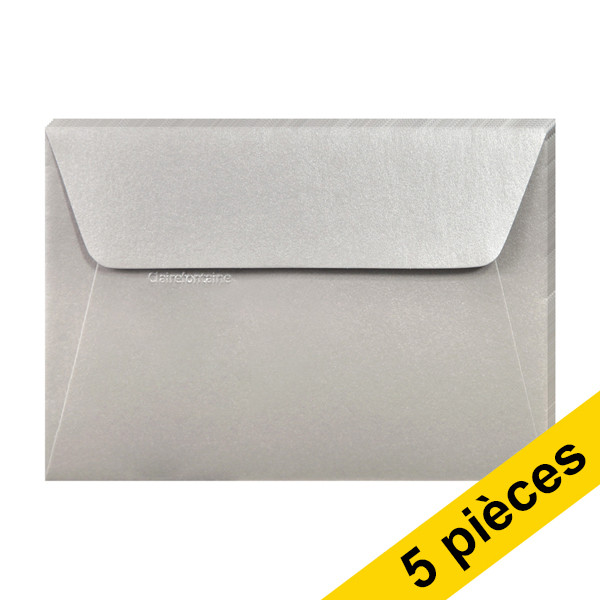 Clairefontaine enveloppes de couleur C6 120 g/m² (5 pièces) - argent 26076C 250337 - 1
