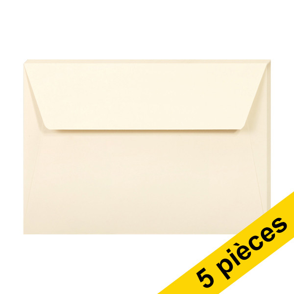 Clairefontaine enveloppes de couleur C6 120 g/m² (5 pièces) - ivoire 26446C 250328 - 1
