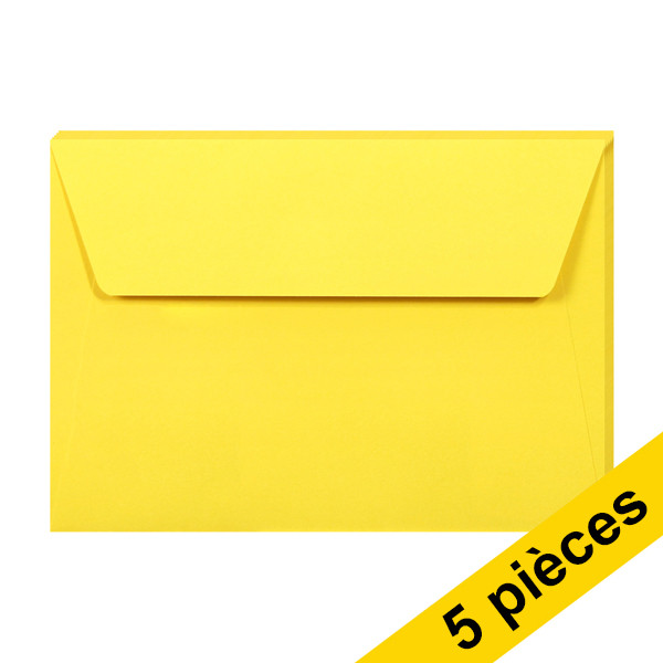 Clairefontaine enveloppes de couleur C6 120 g/m² (5 pièces) - jaune intense 26566C 250331 - 1