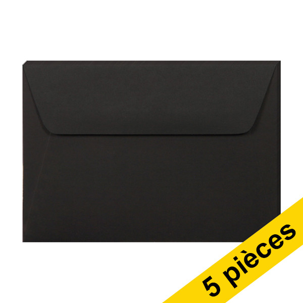 Clairefontaine enveloppes de couleur C6 120 g/m² (5 pièces) - noir 26836C 250336 - 1